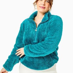 NWT Lilly Pulitzer Skipper Sherpa Popover in Valencia Teal